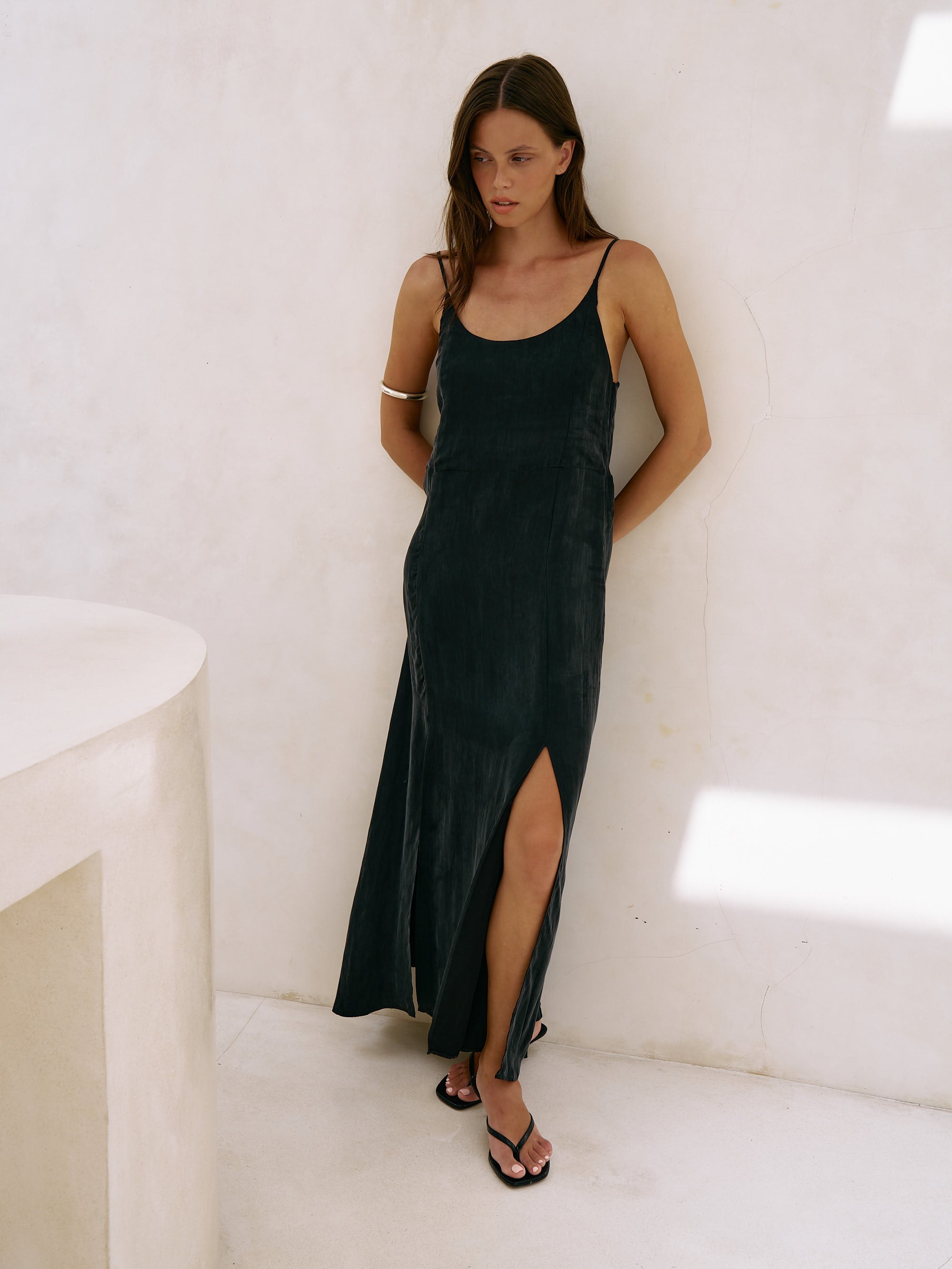 The Handloom Lucid Midnight Maxi Dress - Black
