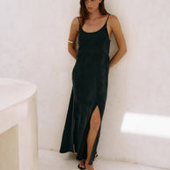 The Handloom Lucid Midnight Maxi Dress - Black