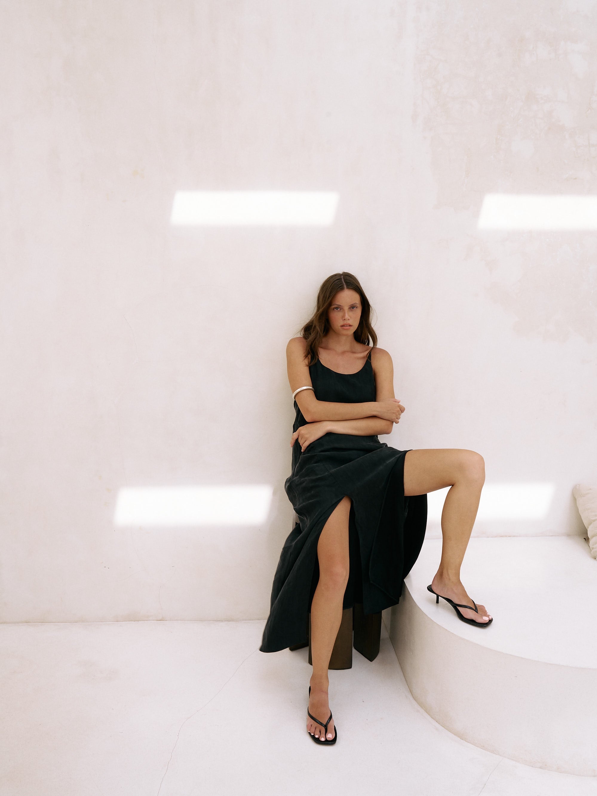 The Handloom Lucid Midnight Maxi Dress - Black