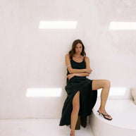 The Handloom Lucid Midnight Maxi Dress - Black