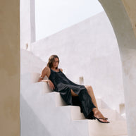 The Handloom Lucid Midnight Maxi Dress - Black