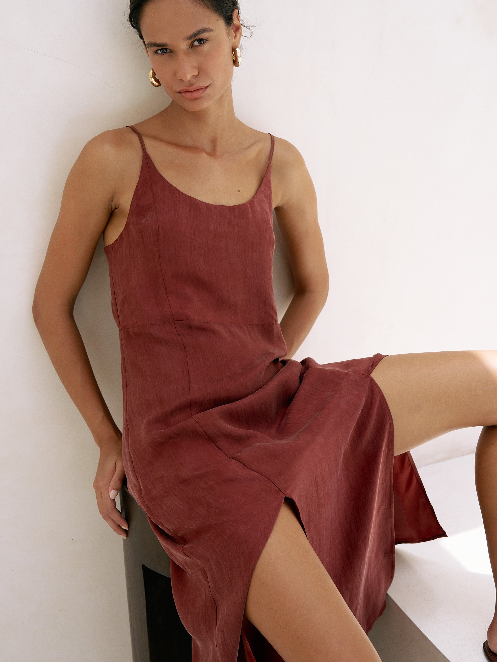 The Handloom Lucid Midnight Maxi Dress - Burgundy