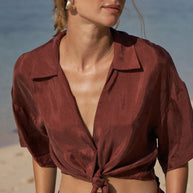 The Handloom Lucid Tie Shirt - Burgundy