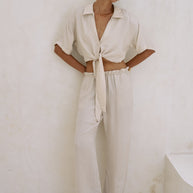 The Handloom Lucid Tie Shirt - Sand