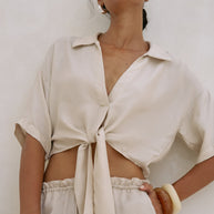 The Handloom Lucid Tie Shirt - Sand