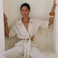 The Handloom Lucid Tie Shirt - Sand