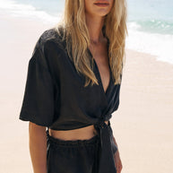 The Handloom Lucid Flow Tie Shorts - Black