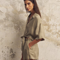 The Handloom Lucid Tie Shirt - Khaki Green