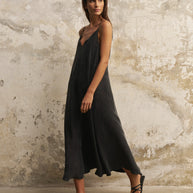 The Handloom Lucid Flow Maxi Dress - Black