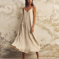 The Handloom Lucid Flow Maxi Dress - Sand