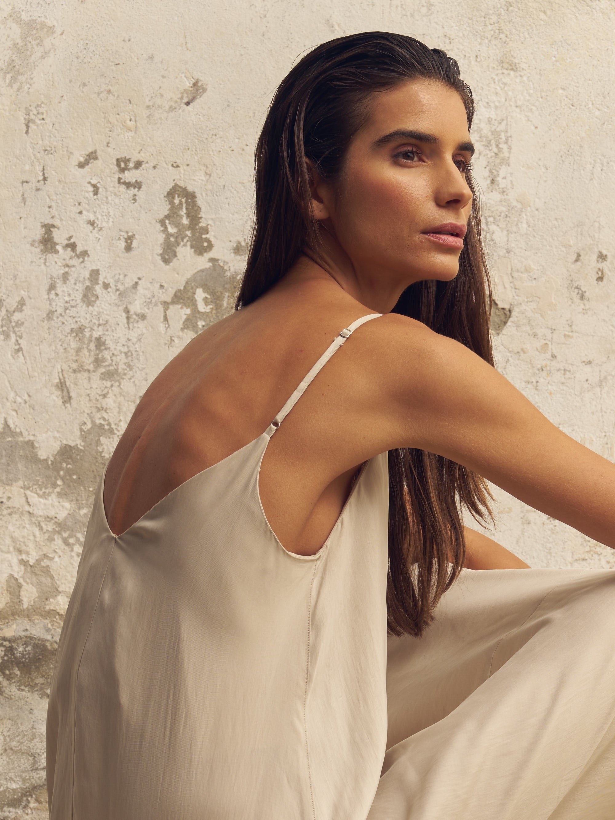 The Handloom Lucid Flow Maxi Dress - Sand