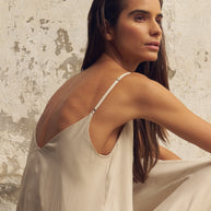 The Handloom Lucid Flow Maxi Dress - Sand