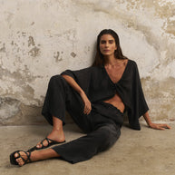 The Handloom Lucid Knot Top - Black