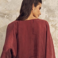 The Handloom Lucid Knot Top - Burgundy