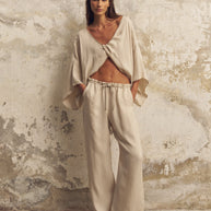 The Handloom Lucid Knot Top - Sand
