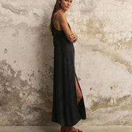 The Handloom Lucid Midnight Maxi Dress - Black