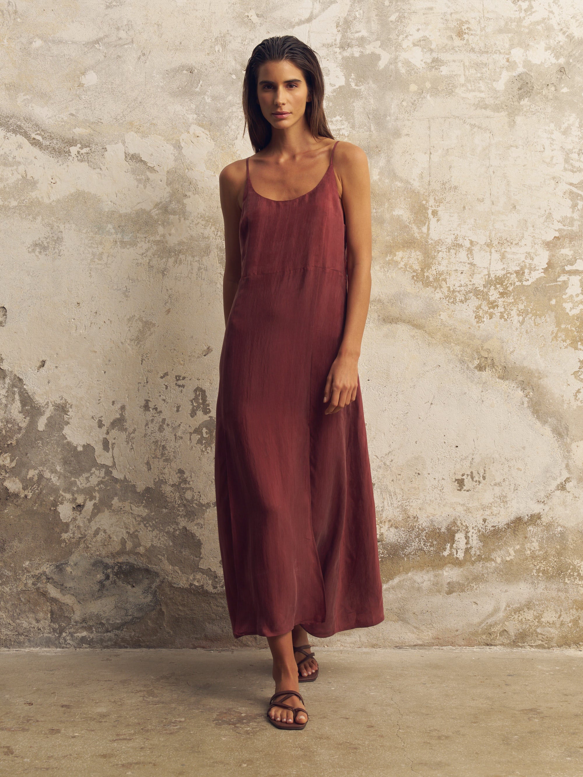 The Handloom Lucid Midnight Maxi Dress - Burgundy