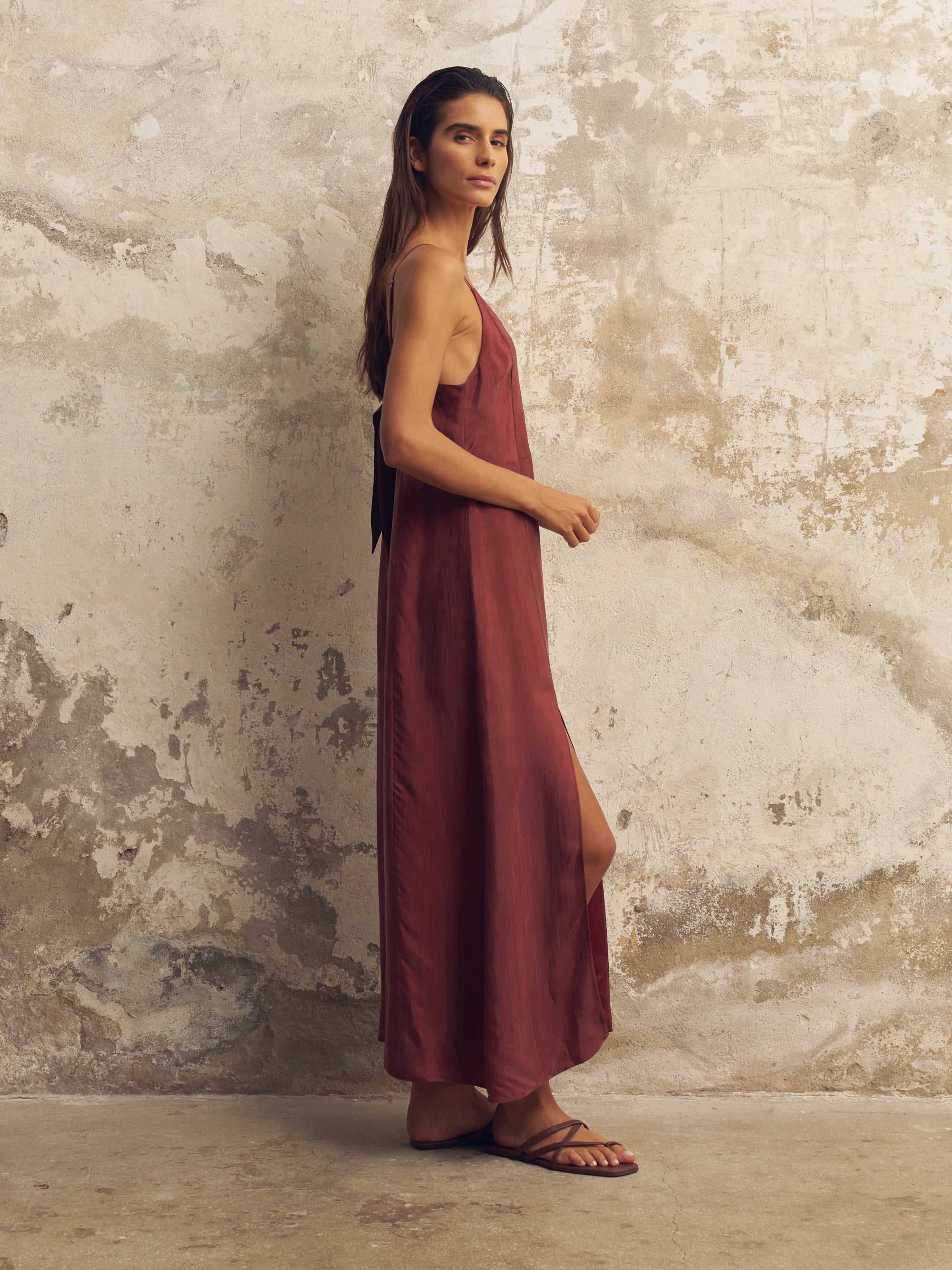 The Handloom Lucid Midnight Maxi Dress - Burgundy