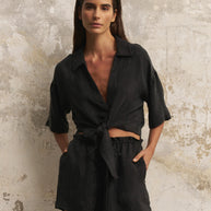 The Handloom Lucid Flow Tie Shorts - Black