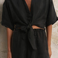 The Handloom Lucid Flow Tie Shorts - Black