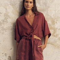 The Handloom Lucid Tie Shirt - Burgundy