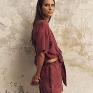 The Handloom Lucid Tie Shirt - Burgundy