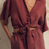 The Handloom Lucid Tie Shirt - Burgundy