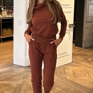 Gianine LUDI EXPRESSO Fleece  Pullover Mock Neck Sweatshirt