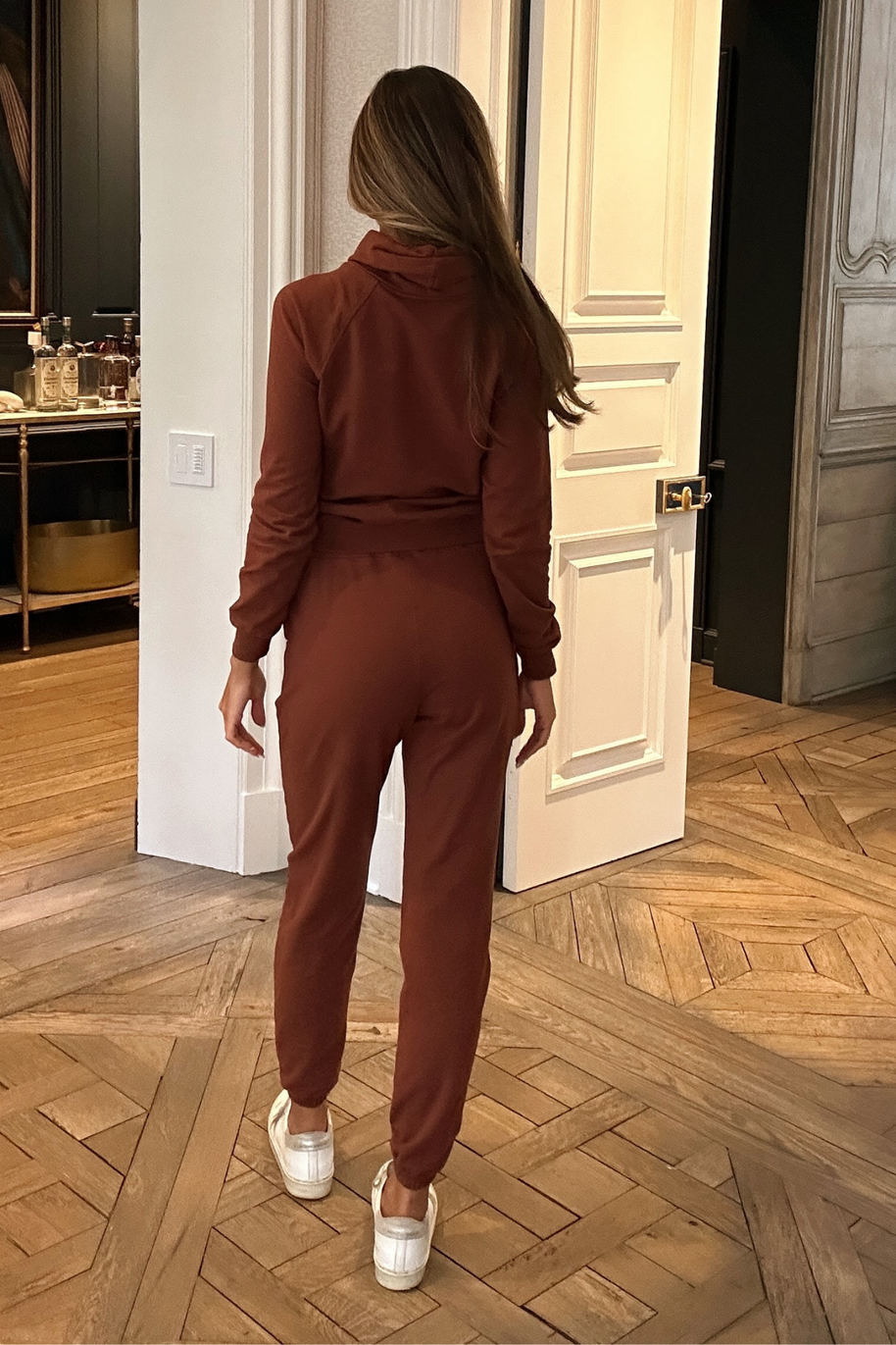 Gianine SOPHIE EXPRESSO Fleece Jogger Lounge Sweatpants