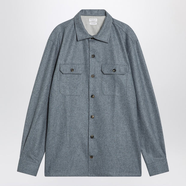 Brunello Cucinelli Shirt Grey Cloud In Wool