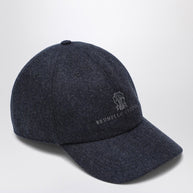 Brunello Cucinelli Grey-blue Wool Baseball Cap