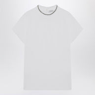 Brunello Cucinelli White Crew-neck T-shirt With Pendant