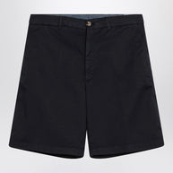 Brunello Cucinelli Navy Blue Cotton Bermuda Shorts
