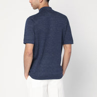 Brunello Cucinelli Dark Blue Short-sleeved Polo Shirt