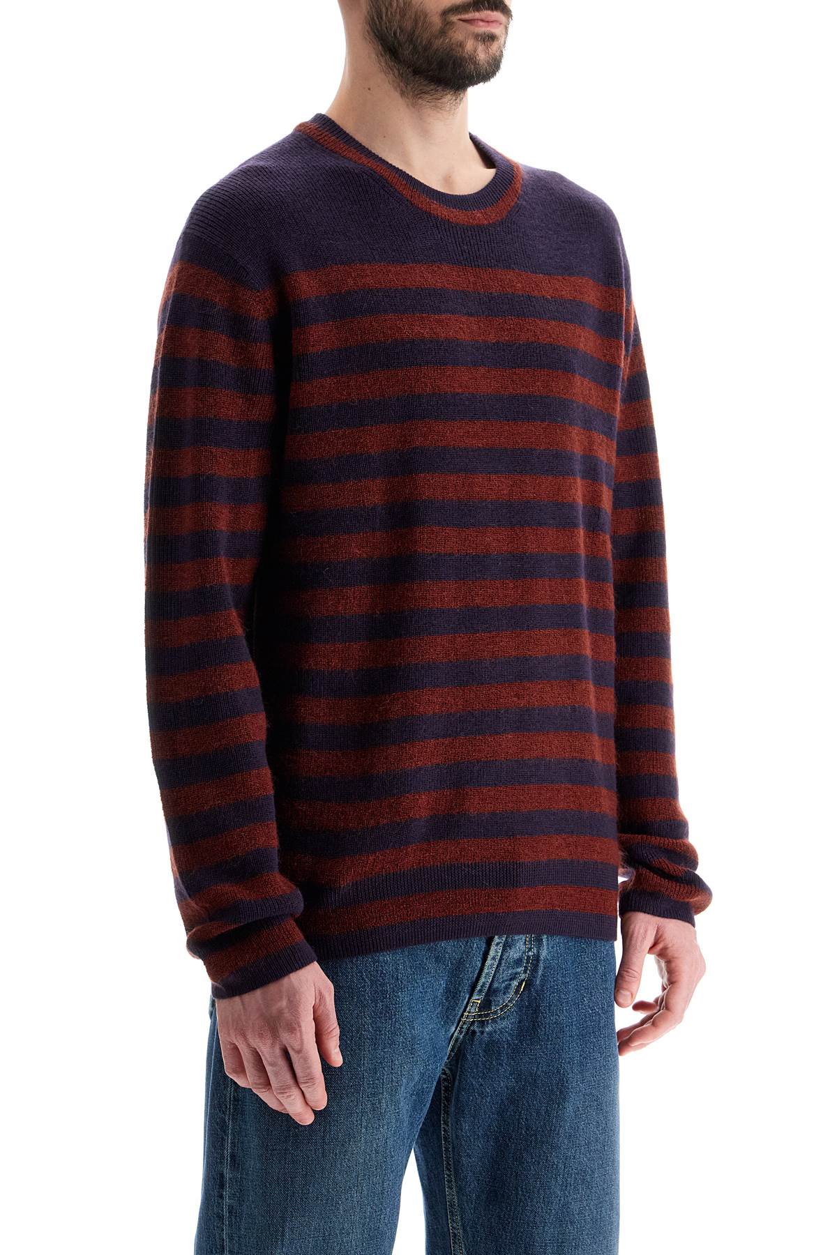 PS Paul Smith Striped Wool And Mohair Blend Pullover Sweater