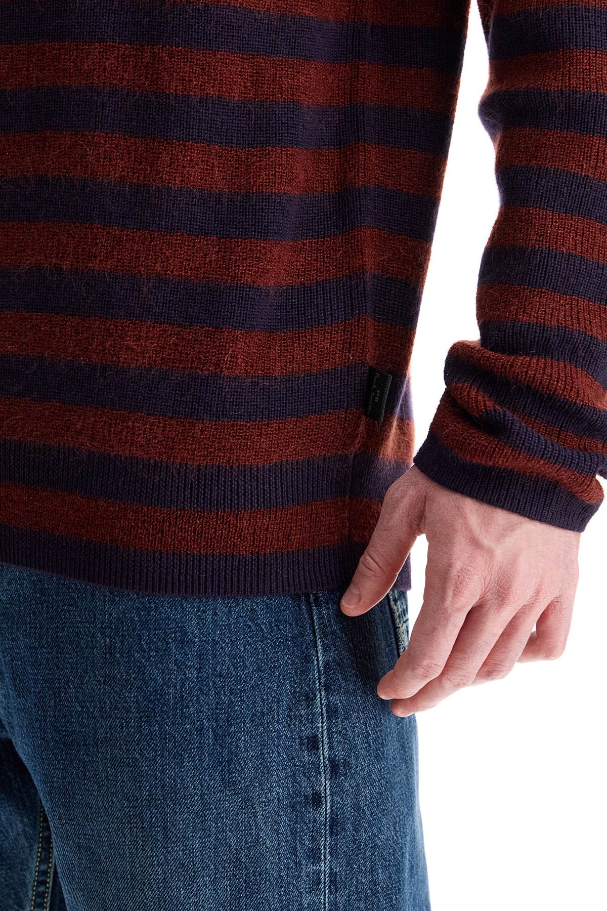 PS Paul Smith Striped Wool And Mohair Blend Pullover Sweater