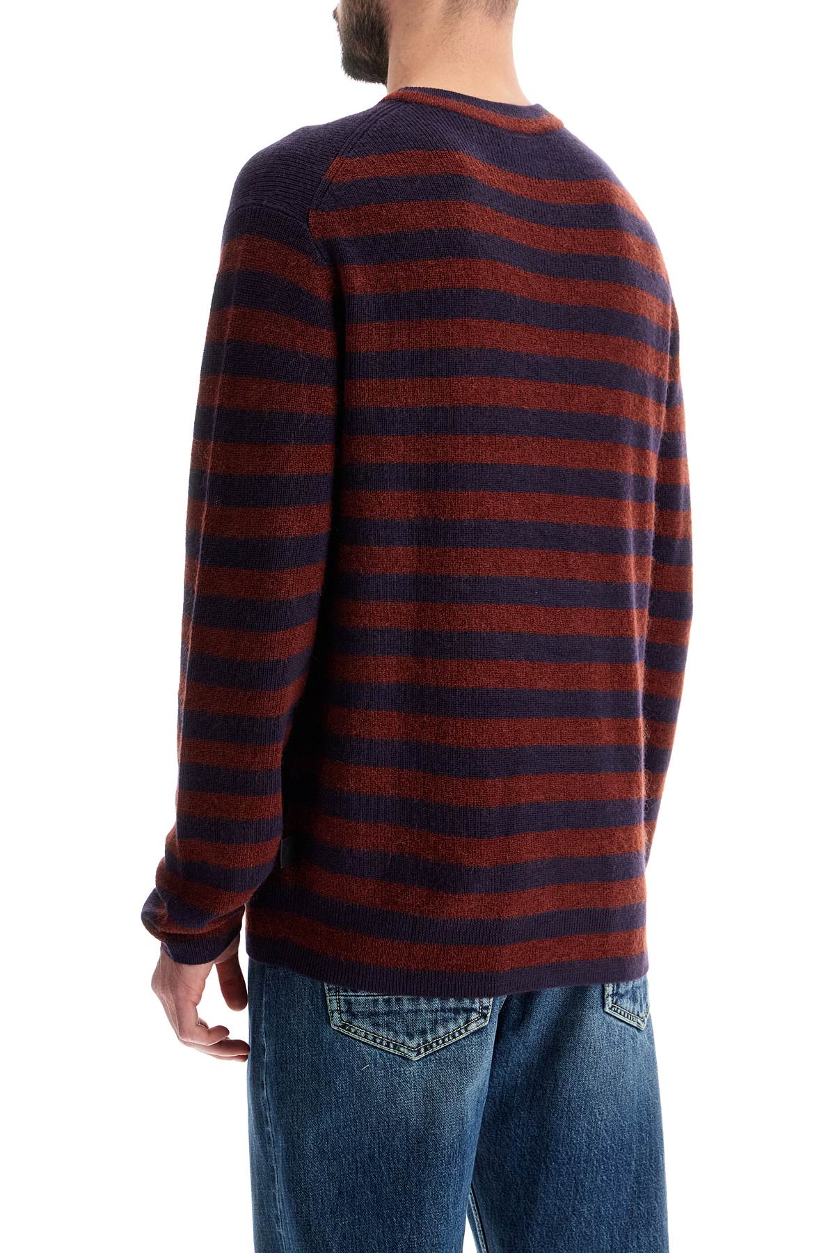 PS Paul Smith Striped Wool And Mohair Blend Pullover Sweater