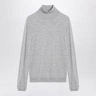 Brunello Cucinelli Light Grey Turtleneck In Cashmere Blend