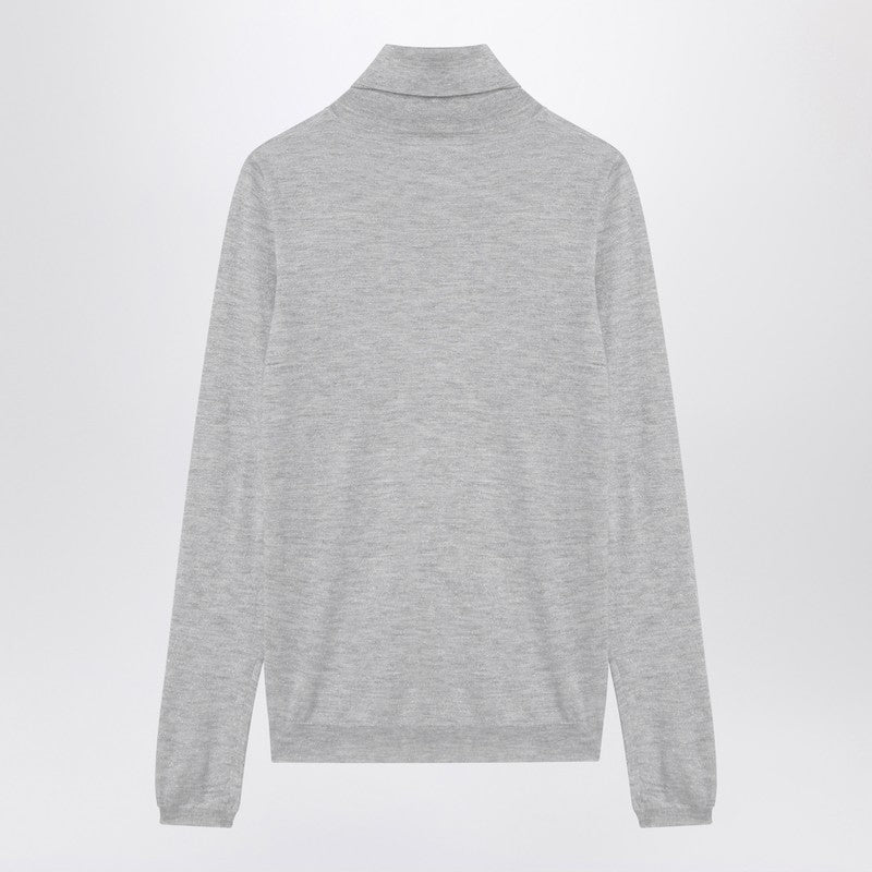 Brunello Cucinelli Light Grey Turtleneck In Cashmere Blend