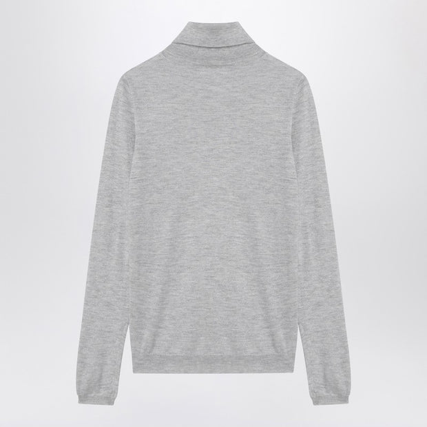 Brunello Cucinelli Light Grey Turtleneck In Cashmere Blend
