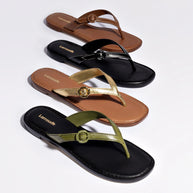 Larroude Mary Kate Flat Sandal In Black Leather