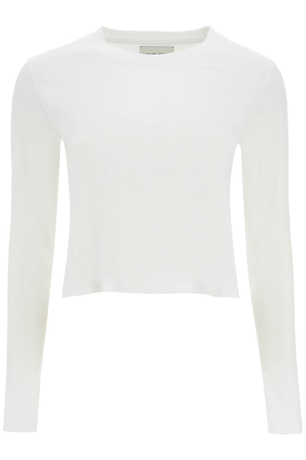 Loulou Studio Cropped Long Sleeve T-shirt White In Organic Cotton