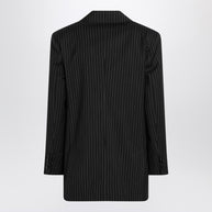 Max Mara Black Pinstriped Double-breasted Wool Jacket