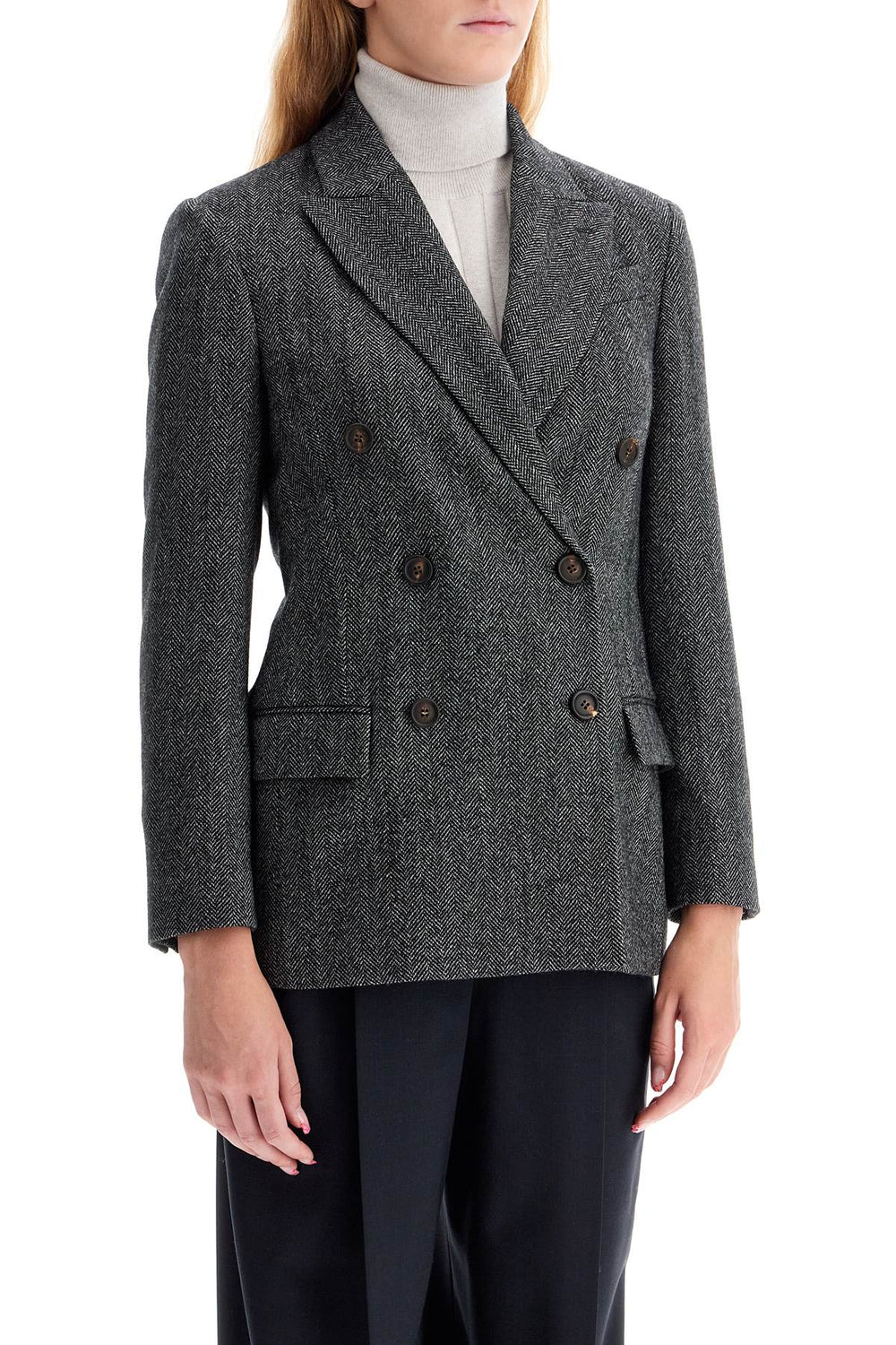 Brunello Cucinelli Techno Wool Double Breasted Jacket