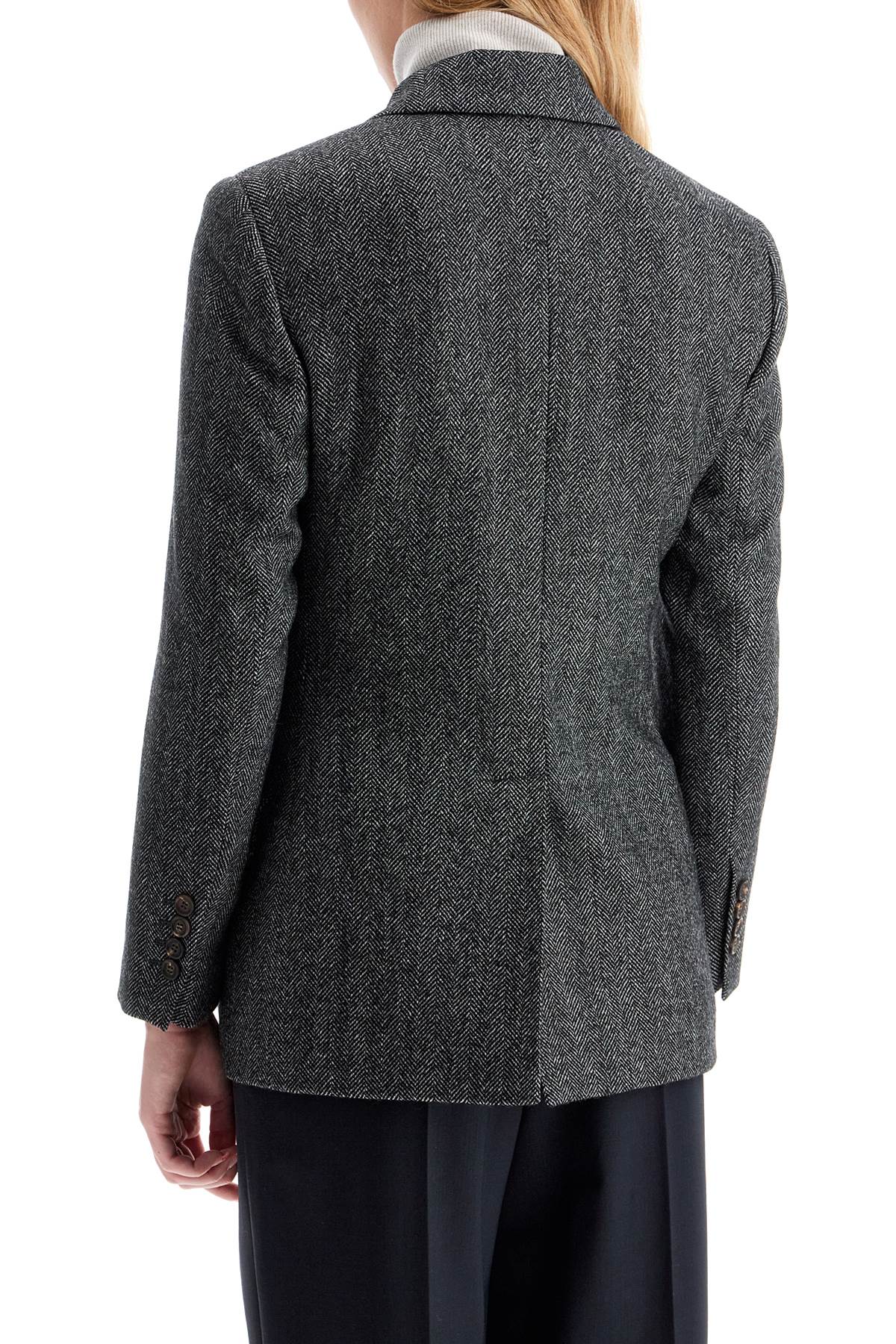 Brunello Cucinelli Chevron Carded Techno Wool Jacket