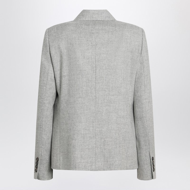 Brunello Cucinelli Grey Double-breasted Wool Jacket