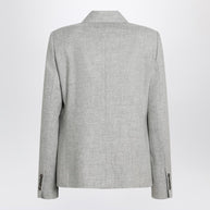 Brunello Cucinelli Grey Double-breasted Wool Jacket