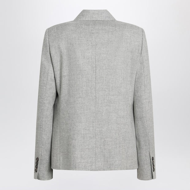 Brunello Cucinelli Grey Double-breasted Wool Jacket