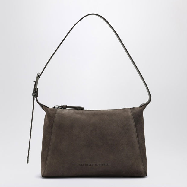 Brunello Cucinelli Brown Suede Bag With Monile