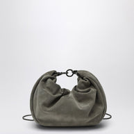 Brunello Cucinelli Hobo Brioche Bag In Grey/Sage Green Suede